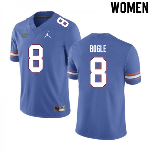 Women #8 Khris Bogle Florida Gators College Football Jersey Blue